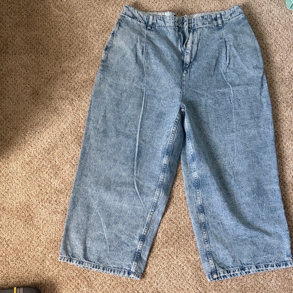 ASOS Light Wash Wide Leg Denim Pants